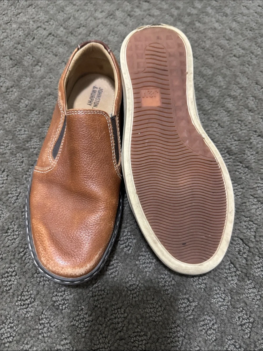 Johnston & Murphy Tan Leather Slip-On Loafers